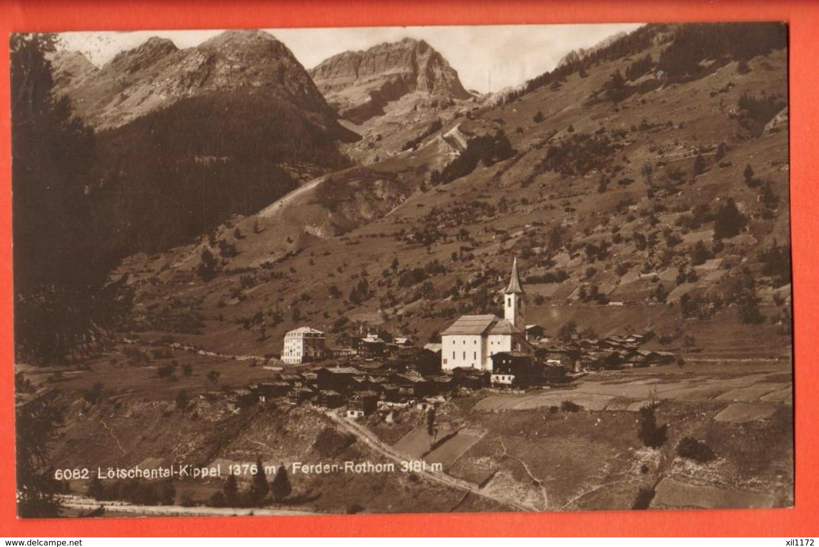 VAG-06 Lötschental Kippel Ferden-Rothorn. Gelaufen 1922. Flück Kandersteg 6082 - Ferden