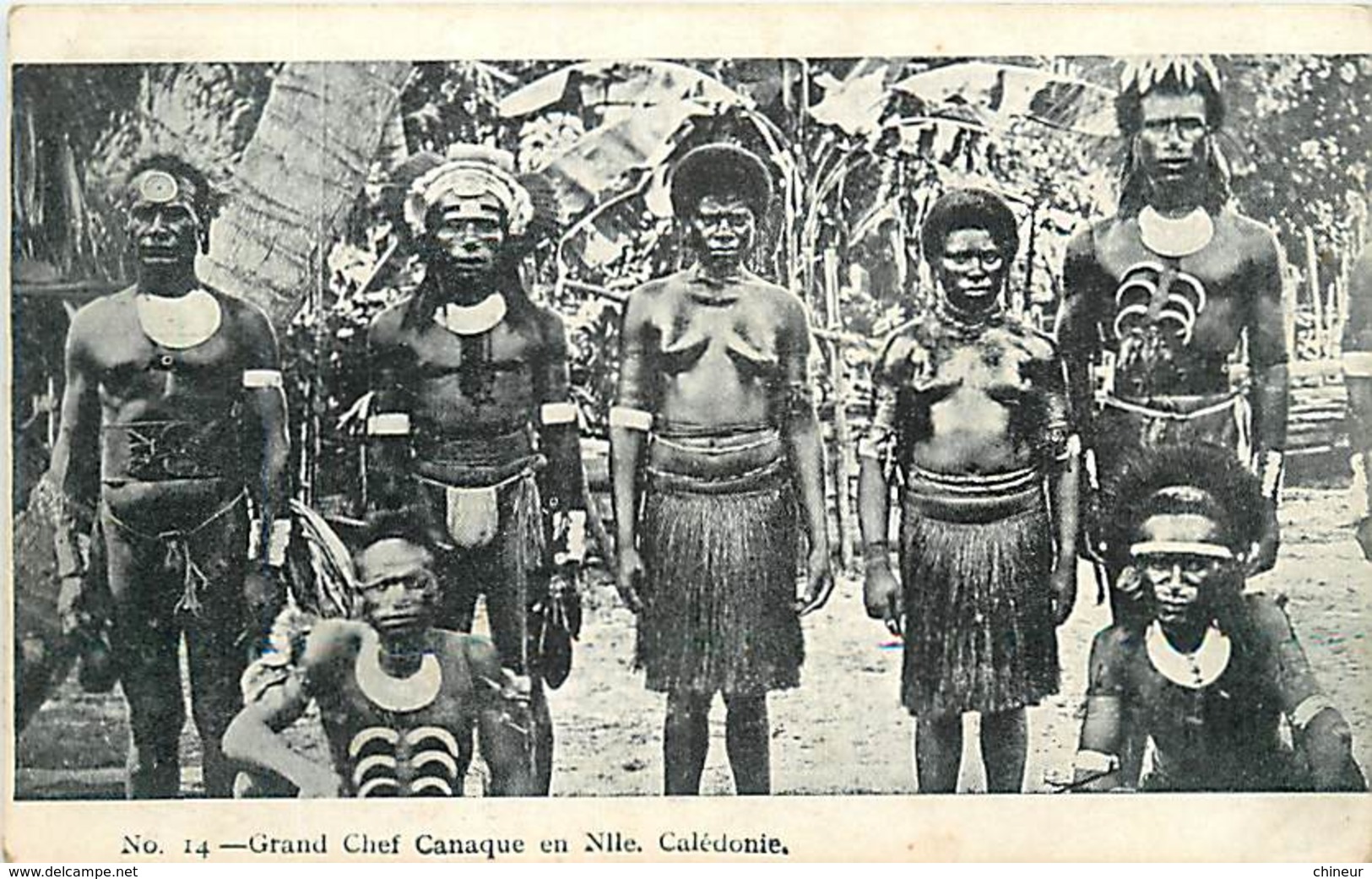 COLONIES FRANCAISES NOUVELLE CALEDONIE GRAND CHEF CANAQUE FEMMES SEINS NUS - Nouvelle Calédonie