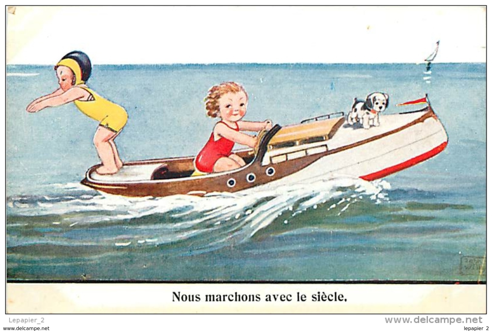 Illustrateur John Wills - Nous Marchons Avec Le Siècle ( Hors-bord  - Plaisance - Navigation) - Wills, John