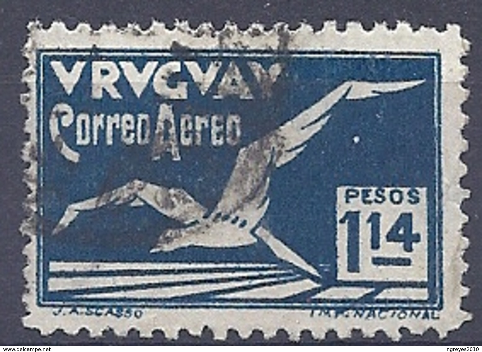 180030857  URUGUAY YVERT  AEREO  Nº   22 - Uruguay