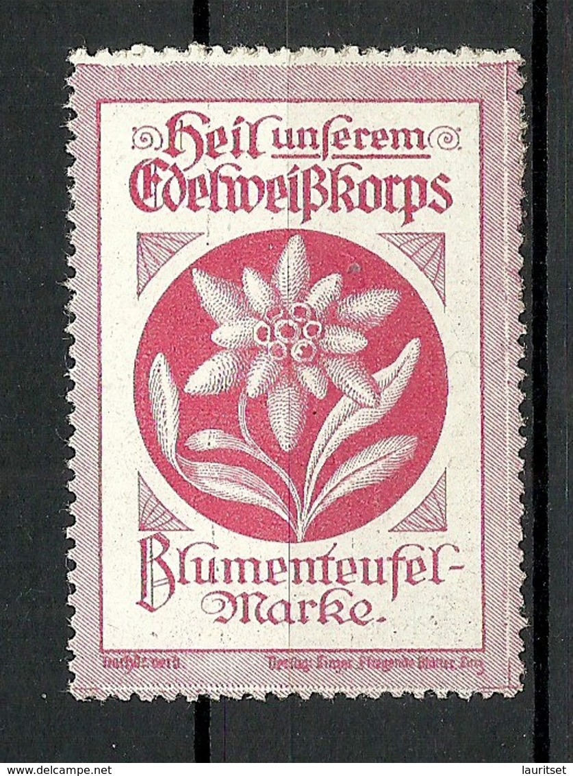 AUSTRIA Österreich Ca 1917 Heil Unserem Edelwisskorps Blumenteufel-Marke * - Erinnofilie