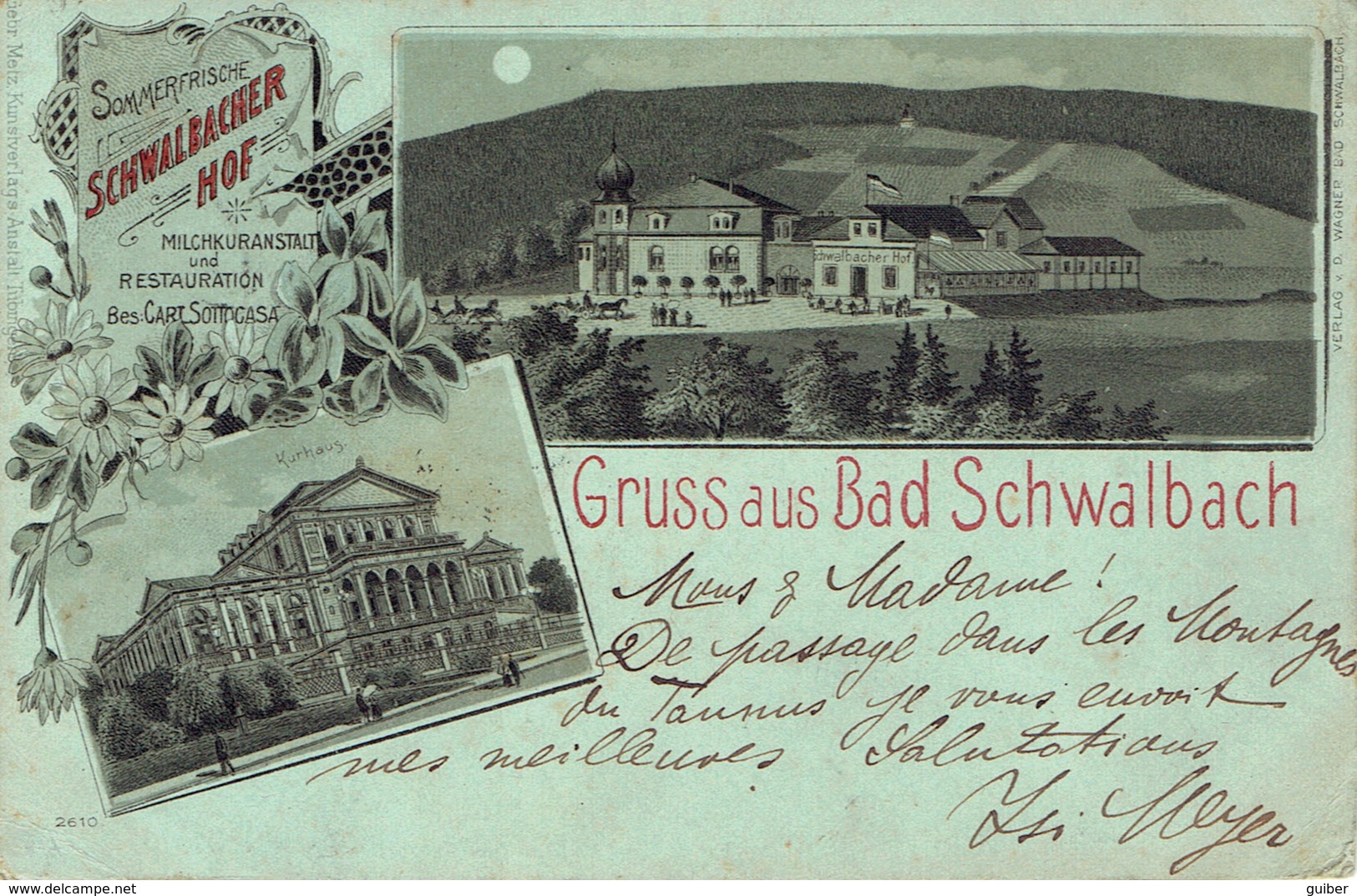 Gruss Aus Bad Schwalbach Hof 1899 Précursseur - Bad Schwalbach
