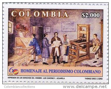 Lote 2393, Colombia, 2006, Sellos, Stamp, CPB, Homenaje Al Periodismo Colombiano, Journalism, Watercolor, Art - Colombia