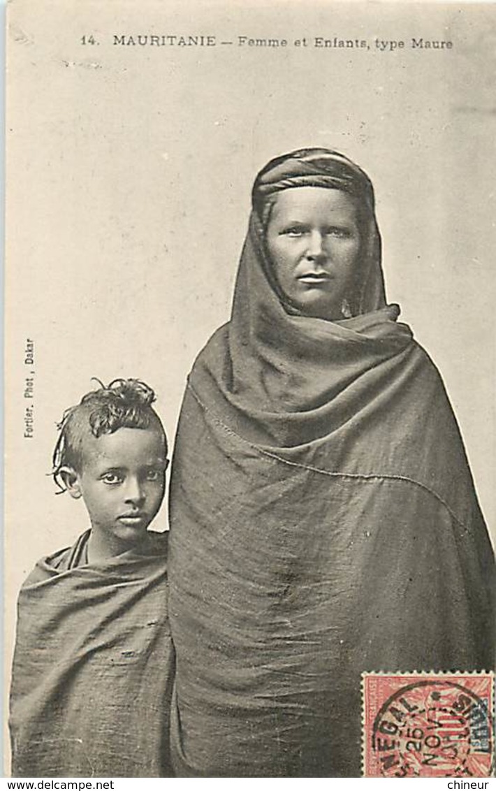 MAURITANIE FEMME ET ENFANTS TYPE MAURE - Mauritanie