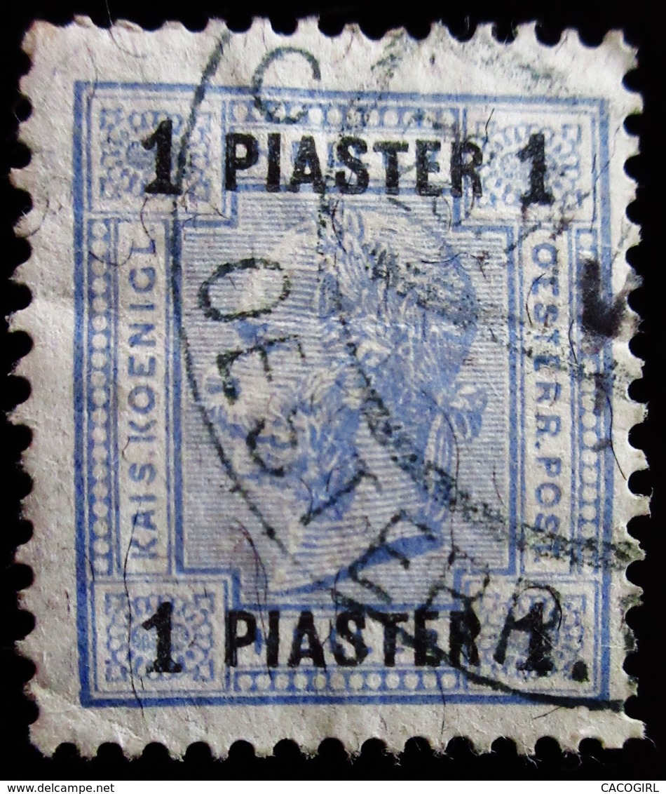 1905 Levant Autrichien Yt 41a. "PIASTER" On Emperor Franz Joseph .Oblitérés Used - Levant Autrichien