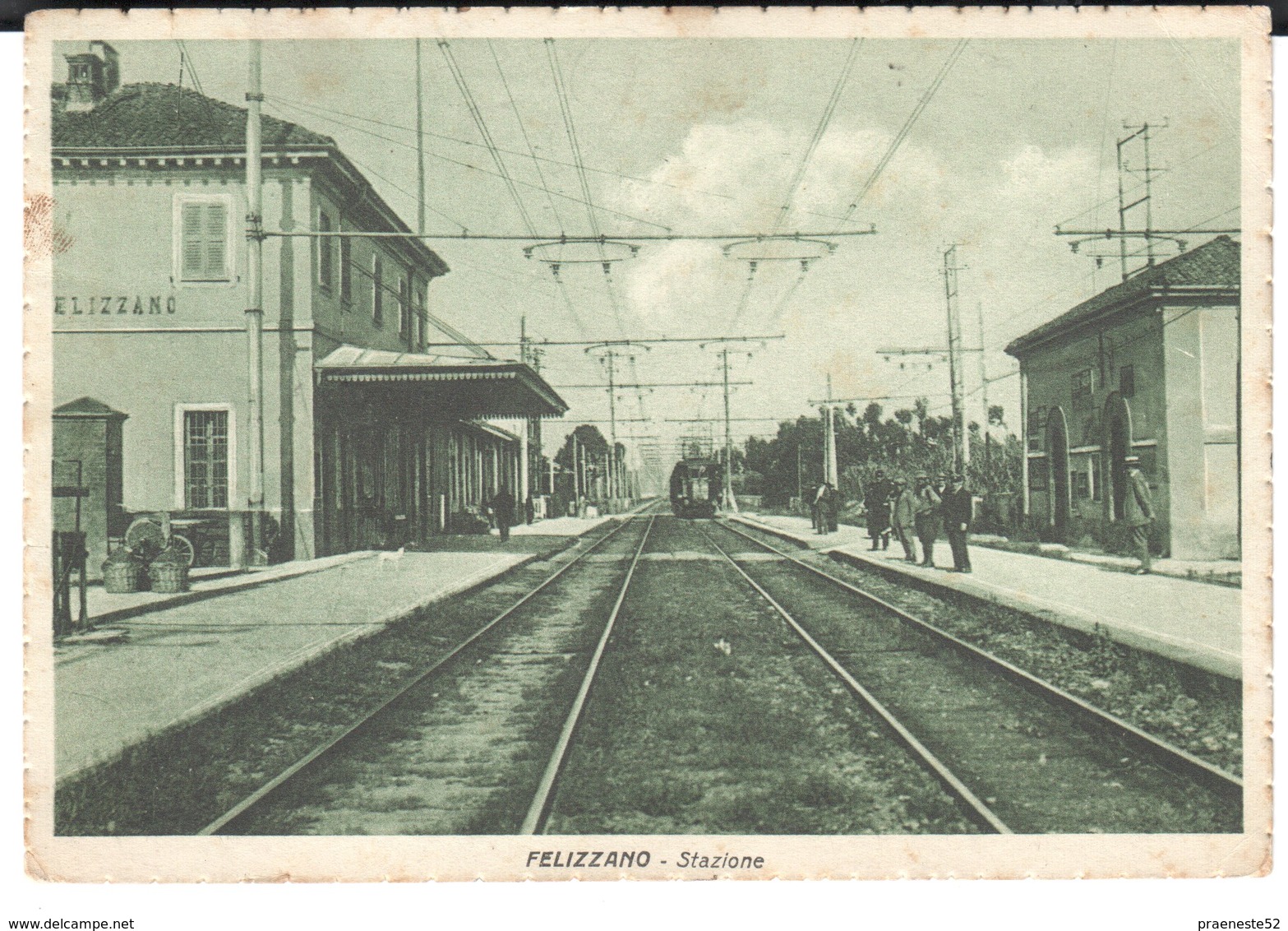 Alessandria-felizzano-stazione-treno-animata Viagg.1941 - Stazioni Con Treni