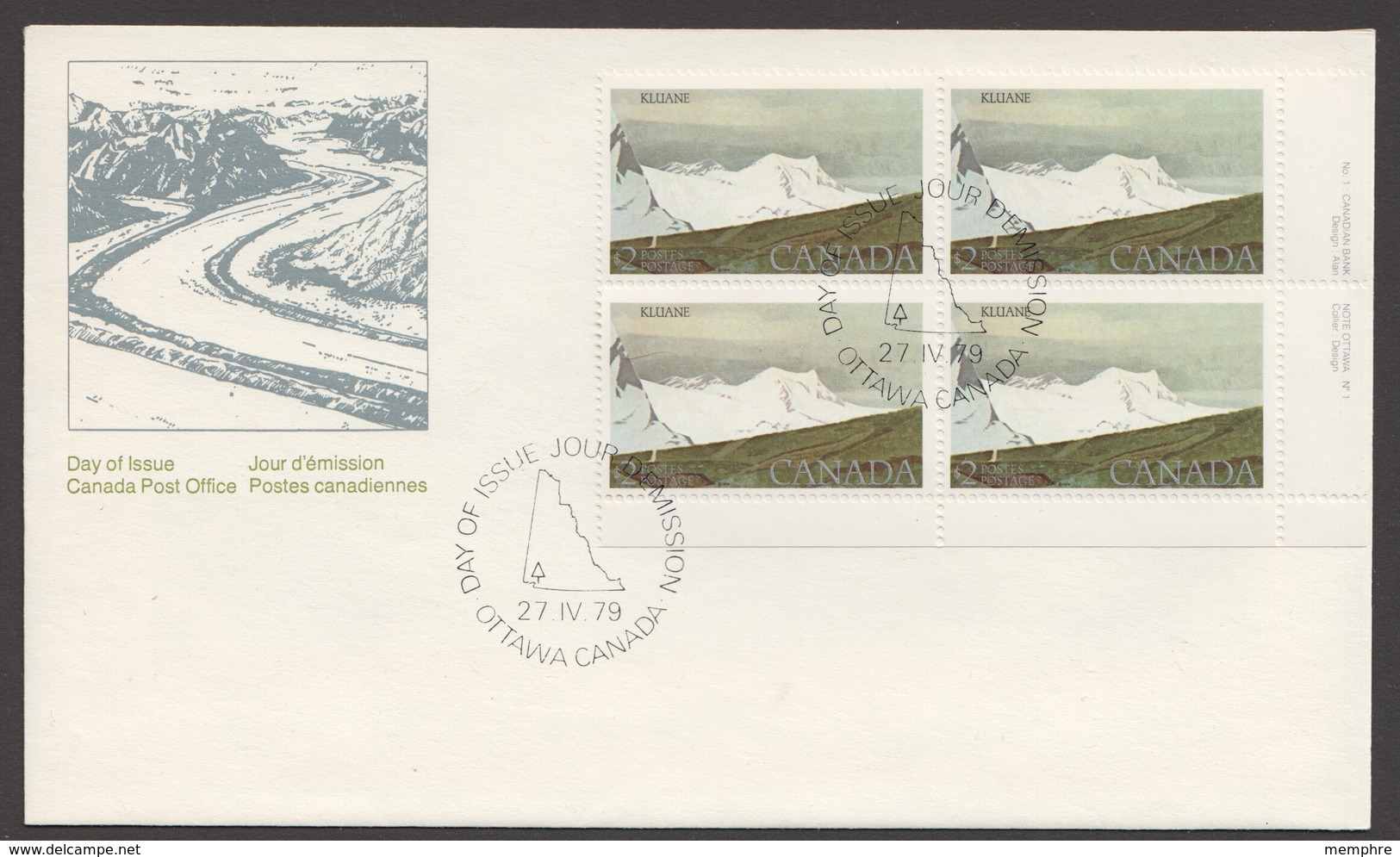 1979 Kluane National Park  $2 Definitive  Sc 727   Plate Block Of 4 - 1971-1980