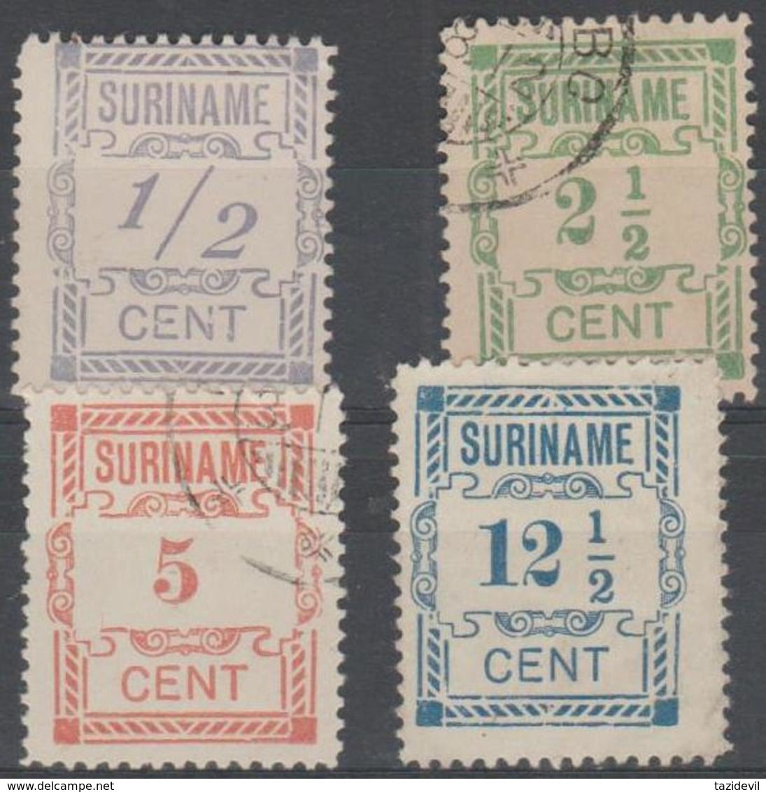 SURINAM - 1912 Numerals. Scott 70-73. Two Mint, Two Used - Surinam ... - 1975