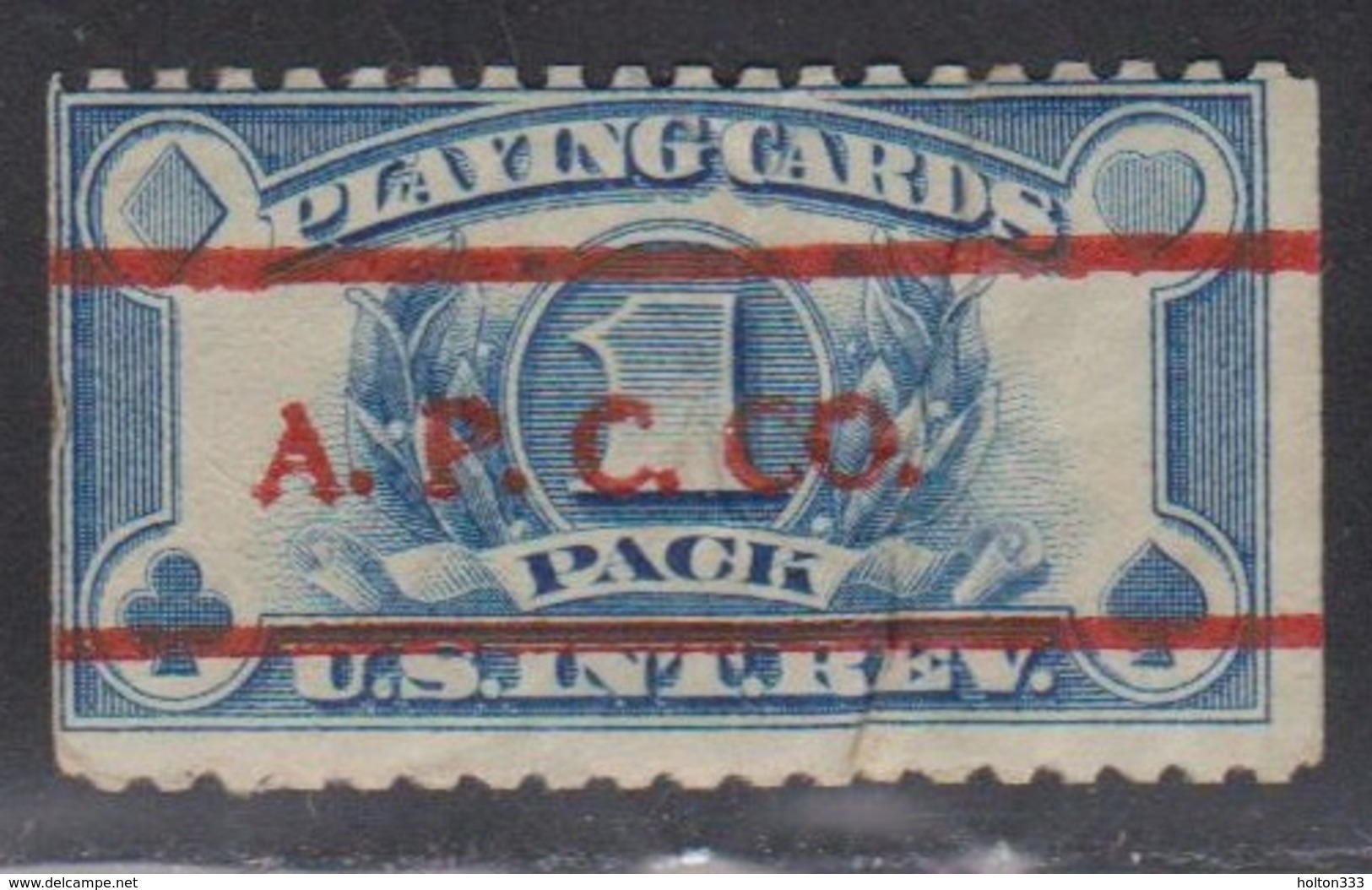 USA Scott # ?? Used - Playing Card Revenue Stamp - APC Co - Revenues