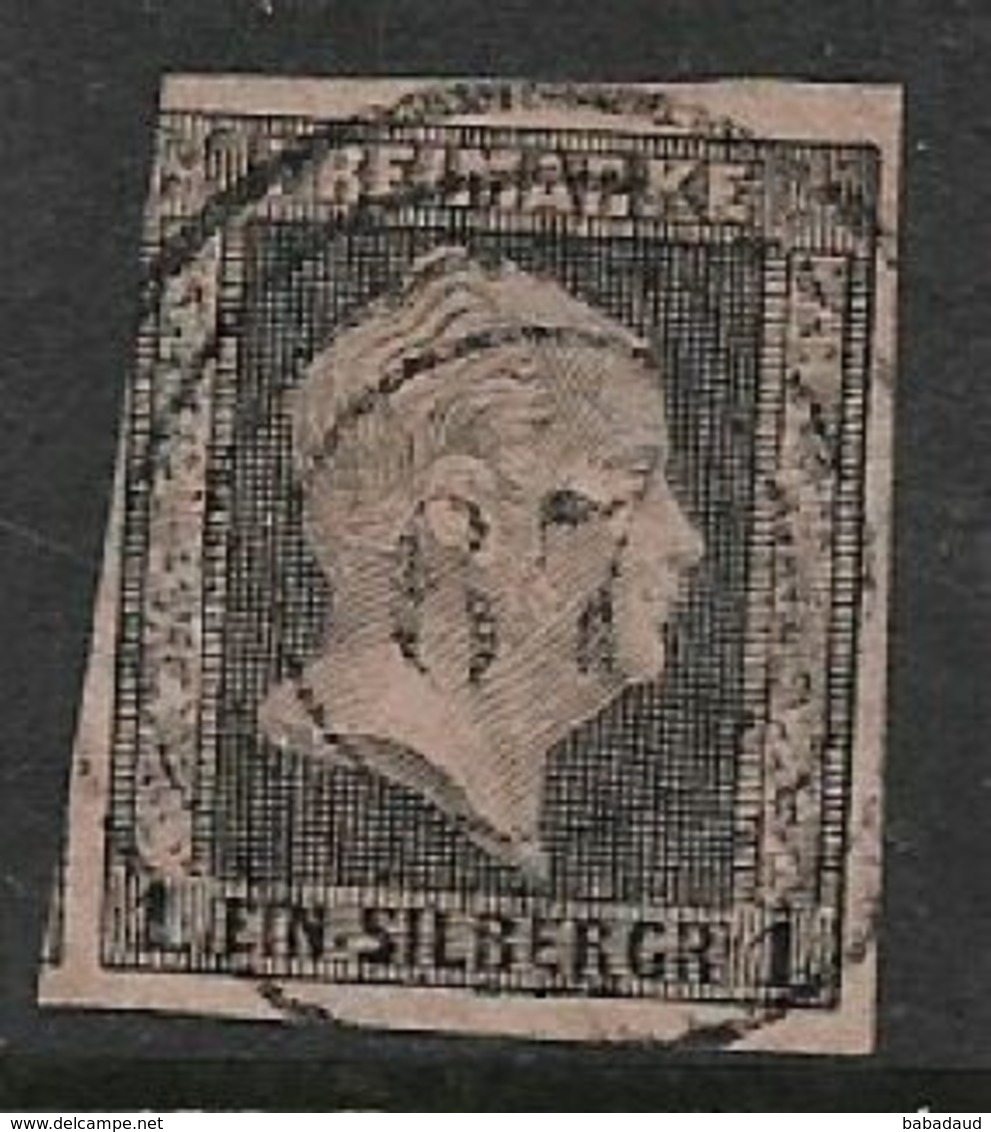 Germany, Prussia, 1850, 1 SGr Black / Rose, Used, - Other & Unclassified