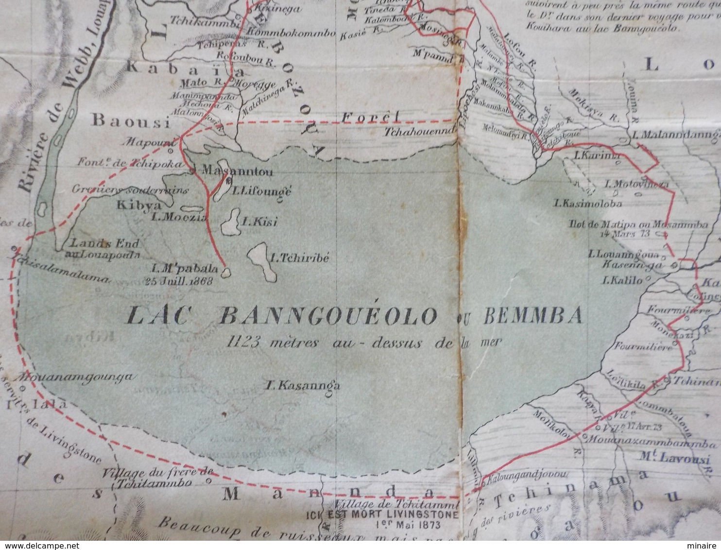 Carte Années 1880 - ZAMBIE / NORTH RHODESIA - Lacs Bangwelo , Moero , Tanganyika - Cartes Topographiques