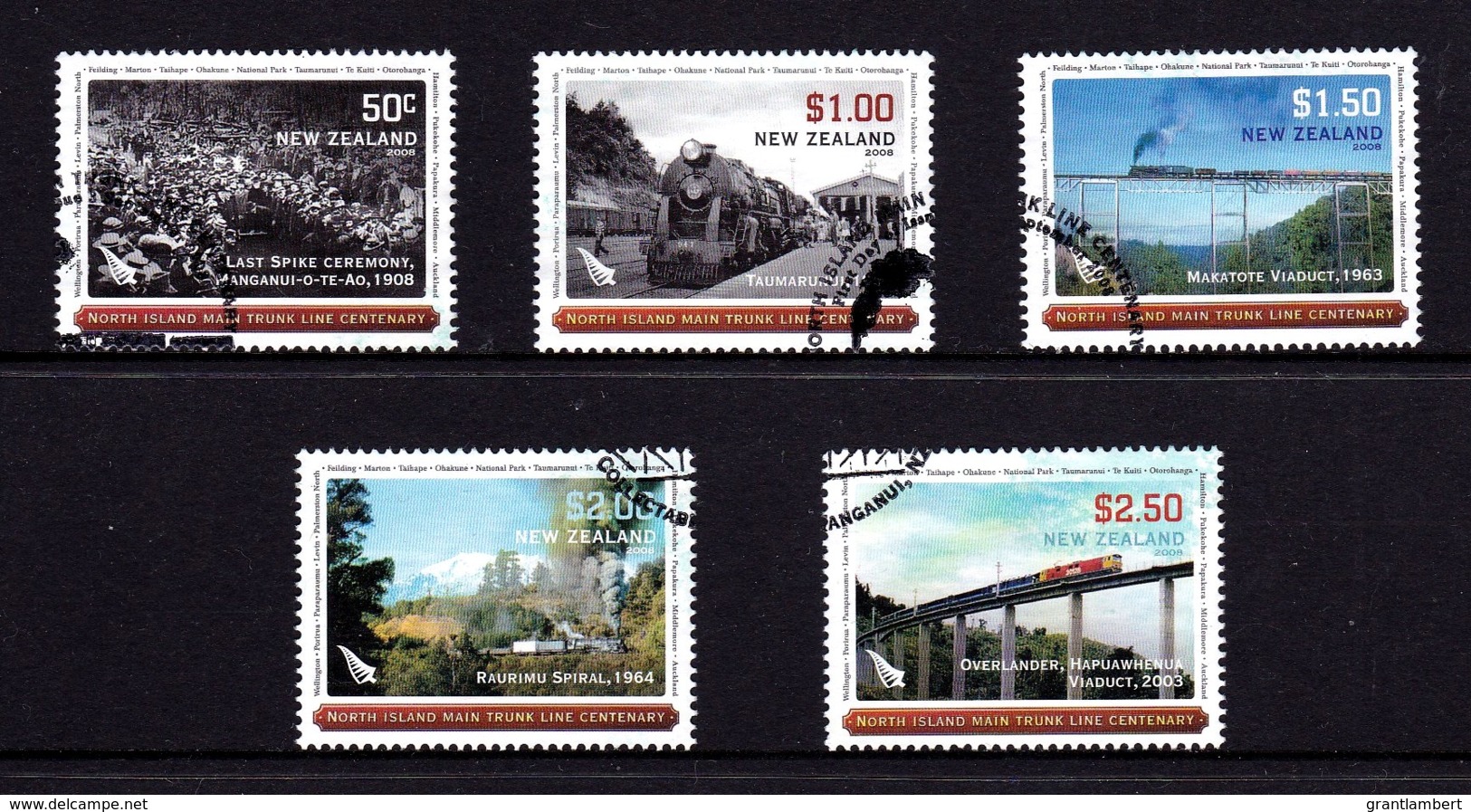 New Zealand 2008 Trains - North Island Trunk Line Set Of 5 Used - Usati