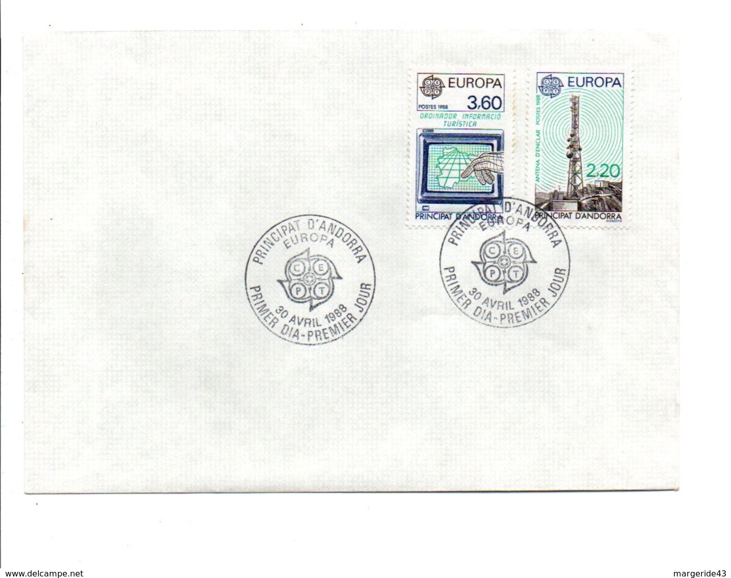 ANDORRE FDC 1988 EUROPA - FDC