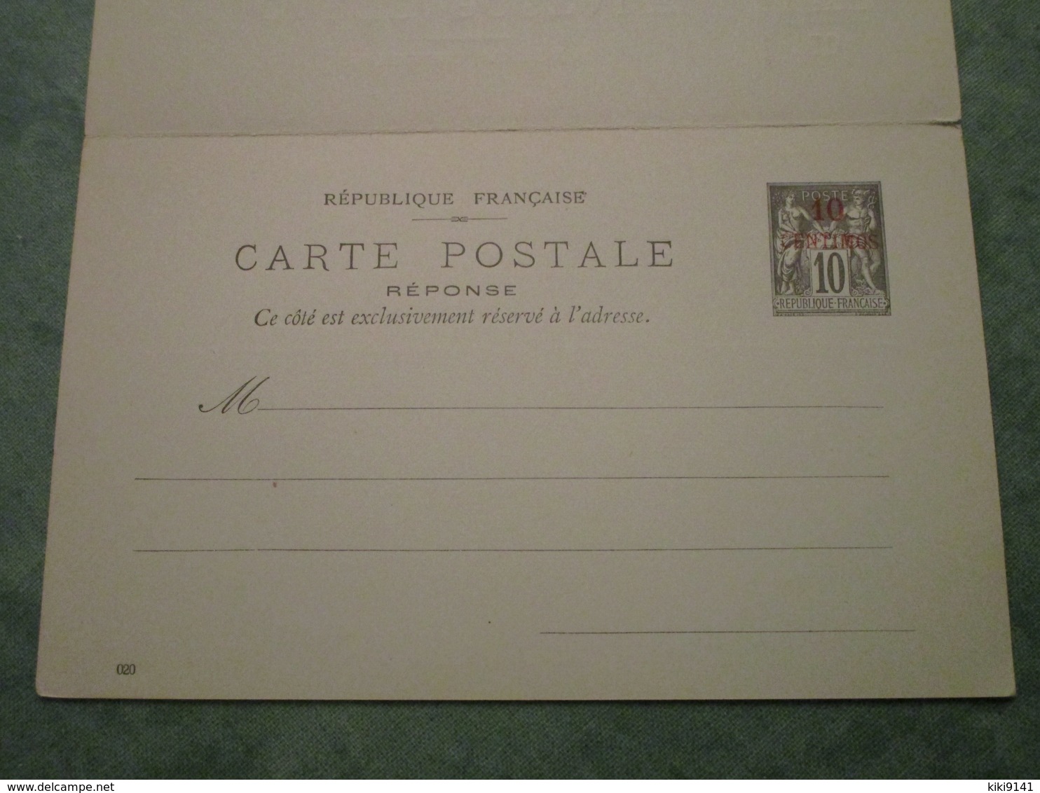 ENTIER Type Sage Surchargé - Carte Postale Avec Carte Destinée à La Réponse - Cartas & Documentos