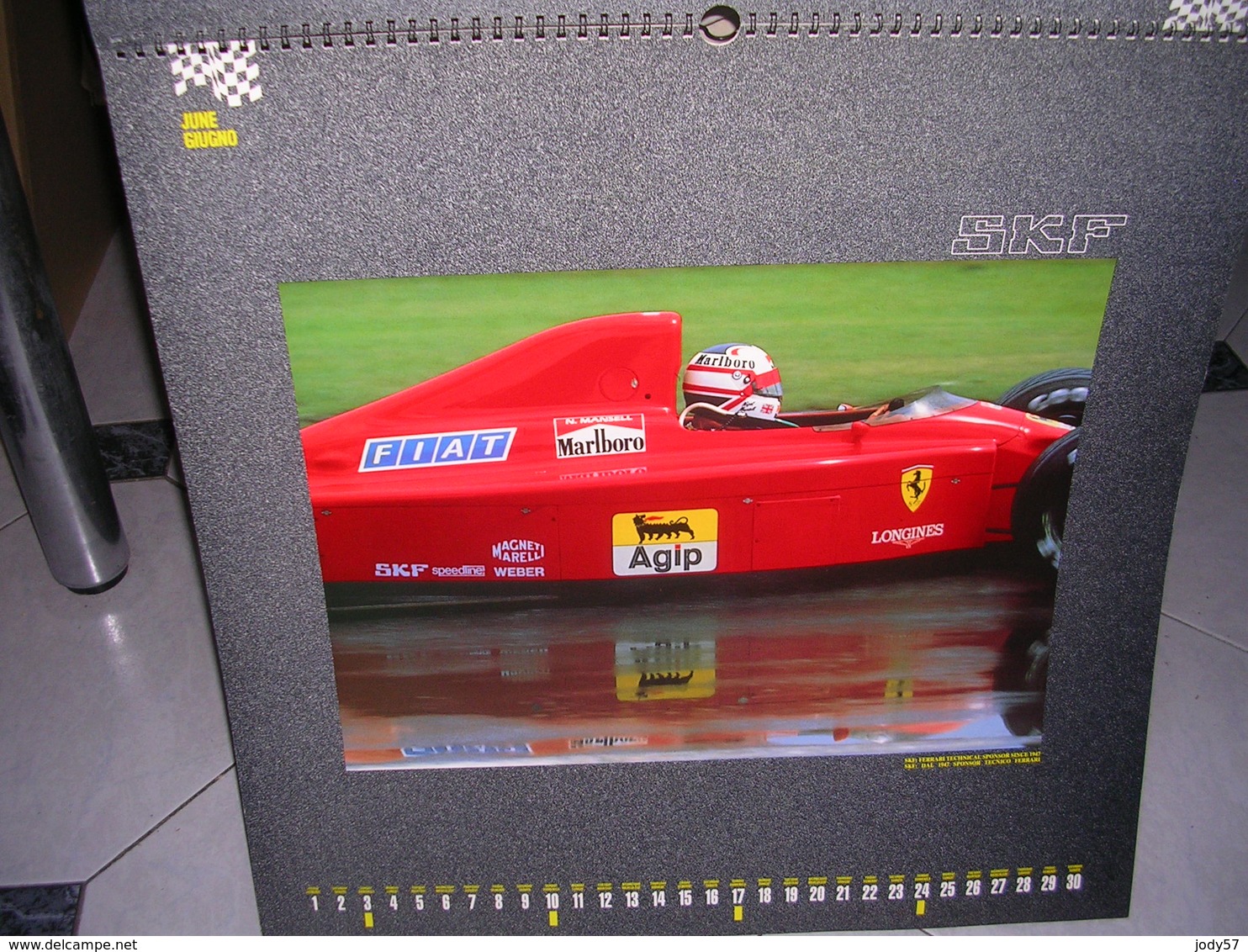 CALENDARIO SKF 1990 - FERRARI 641 F1 - Tamaño Grande : 1981-90