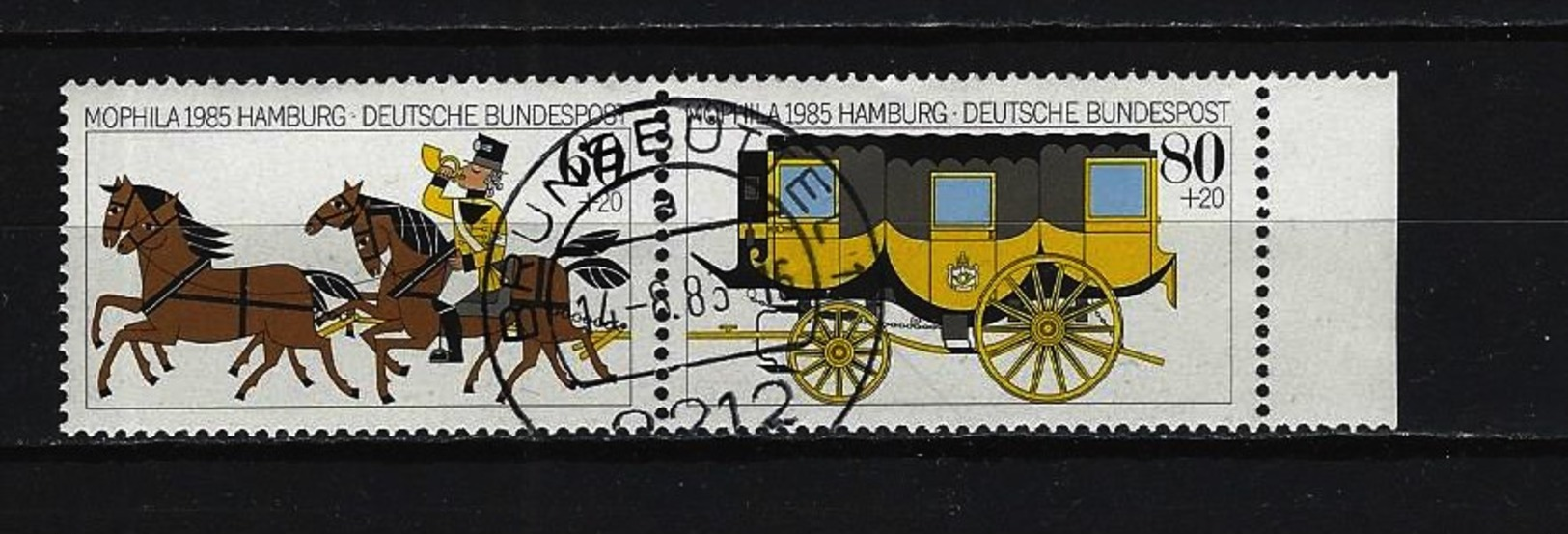 BUND - Mi-Nr. 1255 - 1256 Zusammendruck MOPHILA '85 Hamburg Gestempelt Brunsbüttel - Gebraucht