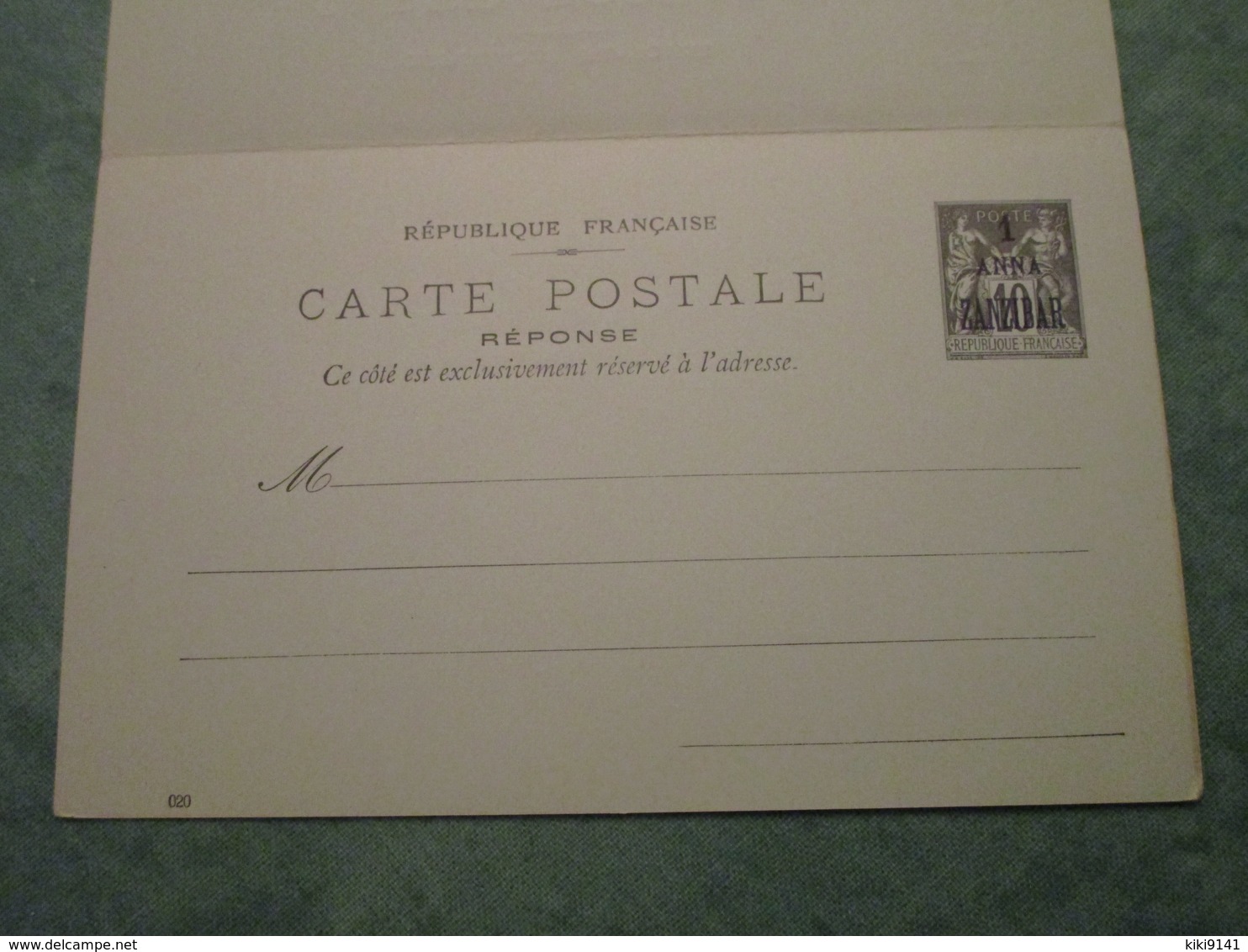 ENTIER Type Sage Surchargé - Carte Postale Avec Carte Destinée à La Réponse - Cartas & Documentos