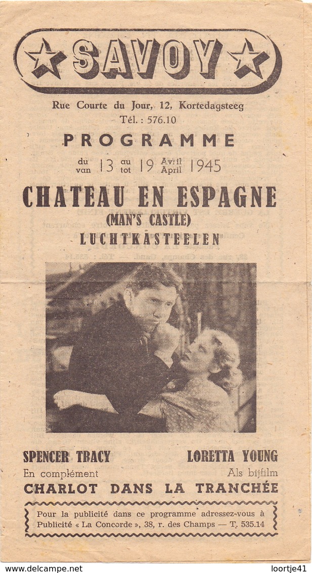 Ciné Cinema Bioscoop Pub Reclame Programma Savoy Gent - 1945 - Publicité Cinématographique