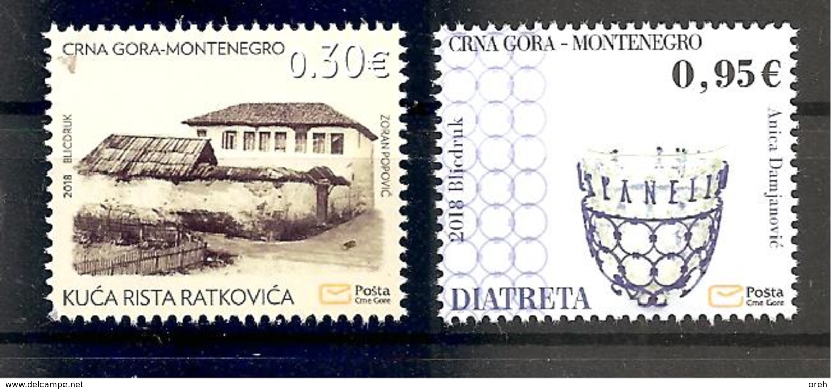 MONTENEGRO 2018,CULTURAL HERITRAGE,DIATRETA,HOUSE OF RASTKO RISTOVIC,MNH - Montenegro