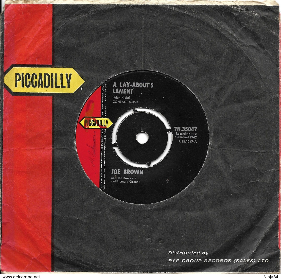 SP 45 RPM (7") Joe Brown And The Bruvvers  "  A Lay-about's Lament  " Angleterre - Rock