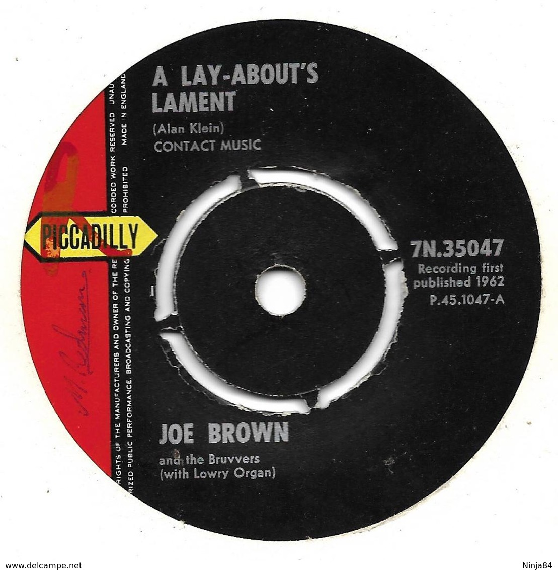 SP 45 RPM (7") Joe Brown And The Bruvvers  "  A Lay-about's Lament  " Angleterre - Rock