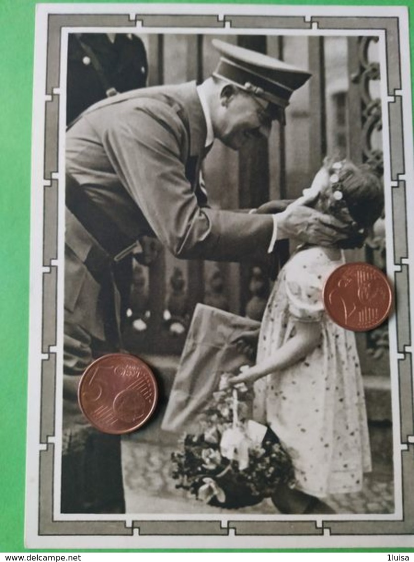 GERMANIA  ALLEMAGNE  GERMANY  Cartolina Postale  Hitler Saluta Una Bambina NAZISMO PROPAGANDA - Guerra 1939-45