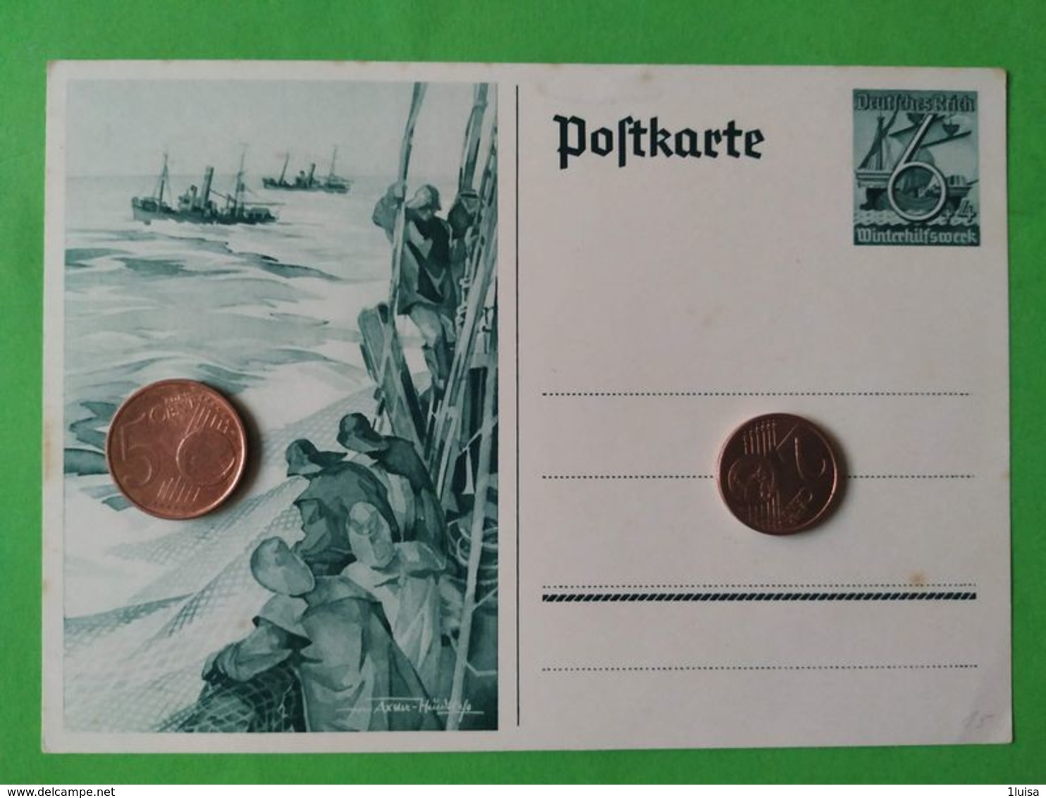 GERMANIA  ALLEMAGNE  GERMANY  Cartolina Postale Pescatori  NAZISMO - Guerra 1939-45