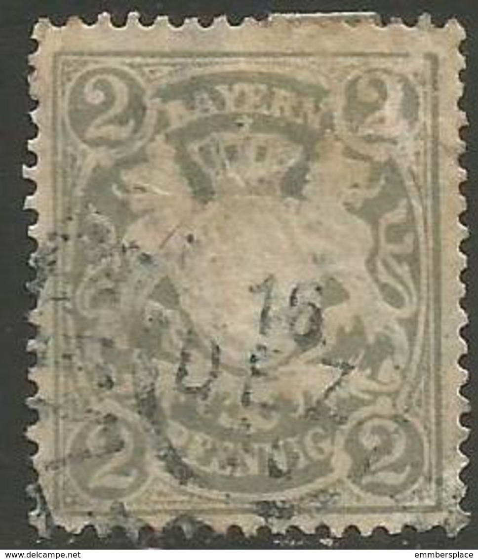 Bavaria - 1888 -1900 Arms 2pf Grey Used    SG 102 - Oblitérés