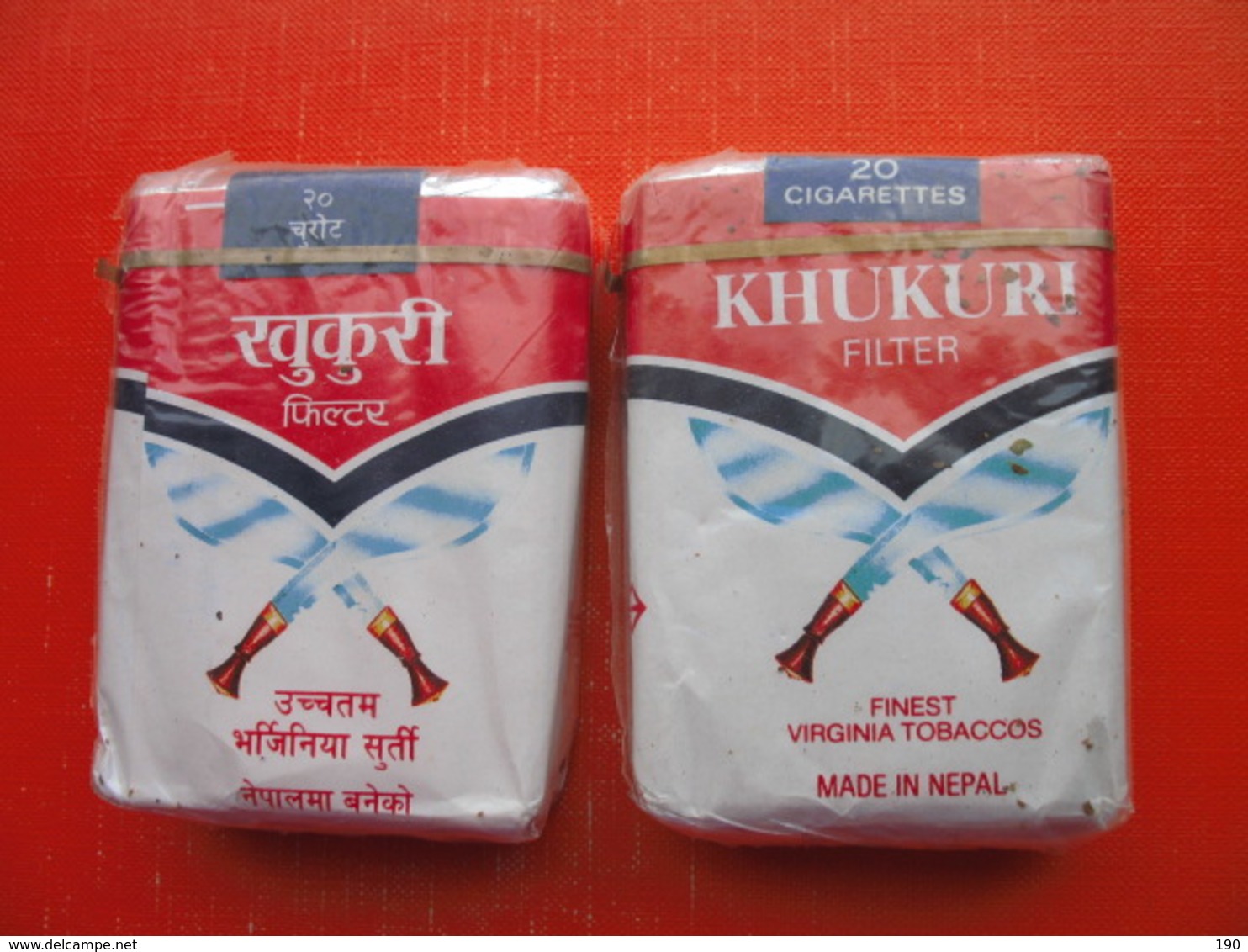 Unopened 2X20 CIGARETTES KHUKURI FILTER.MADE IN NEPAL.FINEST VIRGINIA TOBACCOS - Autres & Non Classés