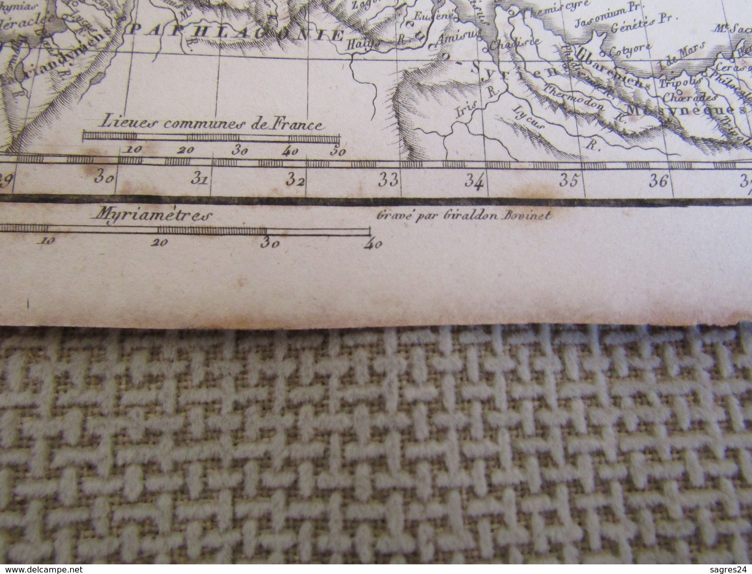 Carte Le Palus Meotide Et Le Pont-Euxin Pour Le Voyage Du Jeune Anacharsis Par J.D.Barbié Du Bocage 1781 - Mapas Geográficas