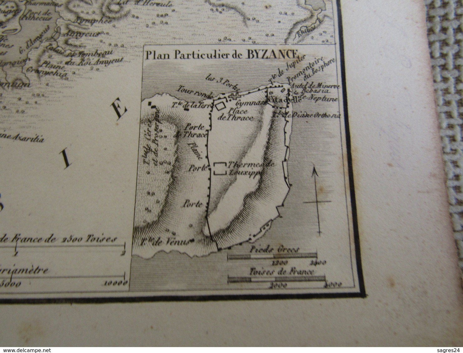 Carte Plan Du Bosphore De Thrace Pour Le Voyage Du Jeune Anacharsis Par J.D.Barbié Du Bocage 1784 - Mapas Geográficas