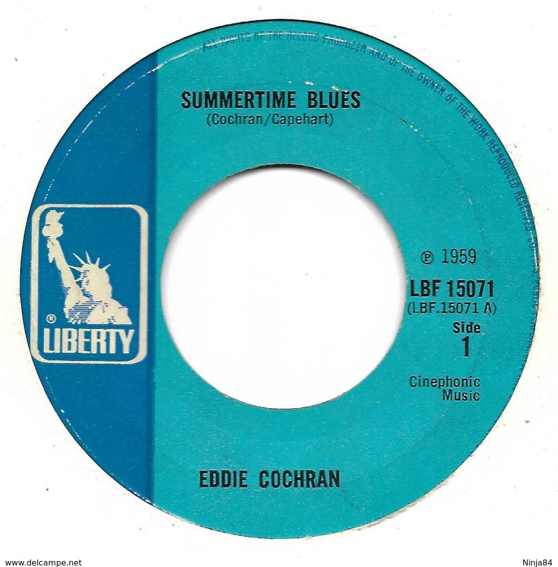 Eddie Cochran  "  Summertime Blues  " - Other & Unclassified