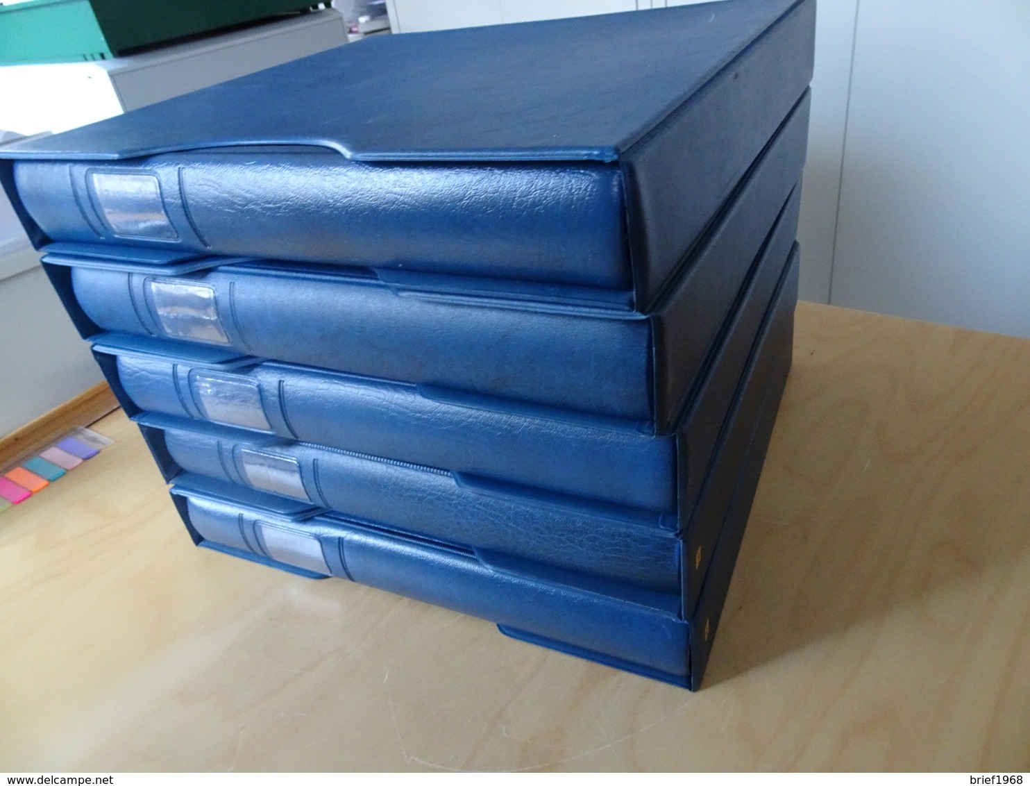 5 Lindner Binder Blau Mit Schuber Leer (9533) - Reliures Seules