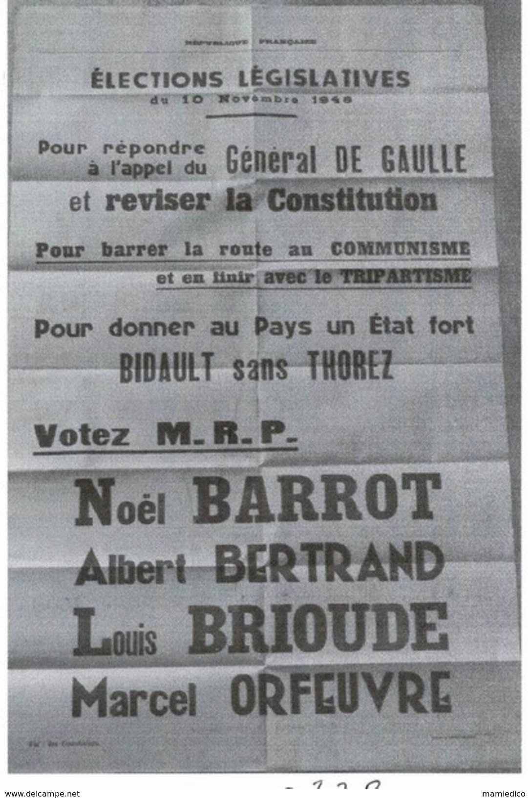 Documents GENERAL DE GAULLE Révision De La CONSTITUTION 10 Scans+ Dépliant 10 Vues Colombey+ 4 Documents Autres - Historical Documents