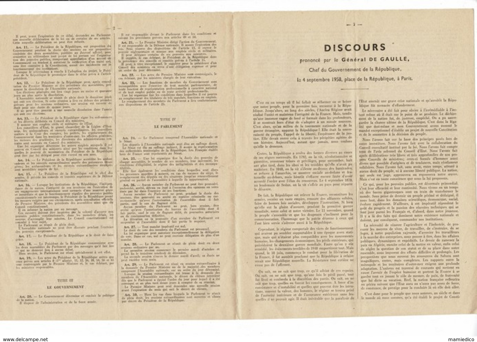 Documents GENERAL DE GAULLE Révision de la CONSTITUTION 10 scans+ Dépliant 10 vues Colombey+ 4 Documents autres