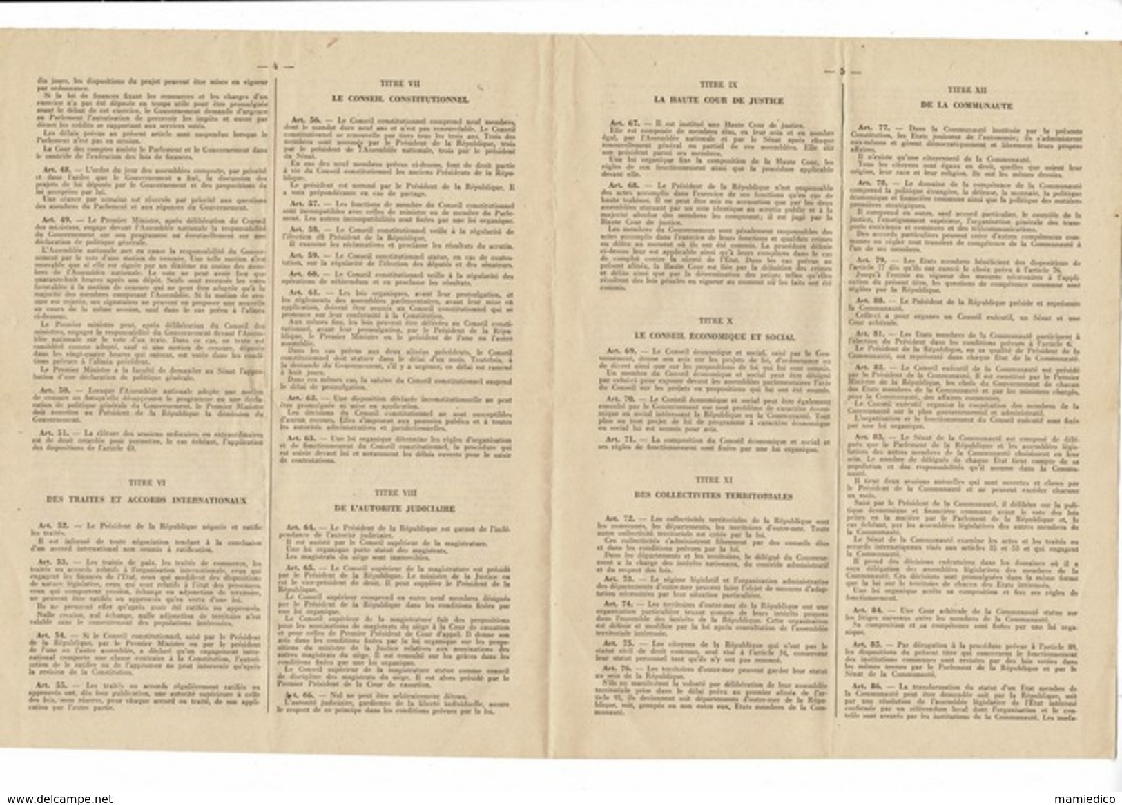 Documents GENERAL DE GAULLE Révision de la CONSTITUTION 10 scans+ Dépliant 10 vues Colombey+ 4 Documents autres