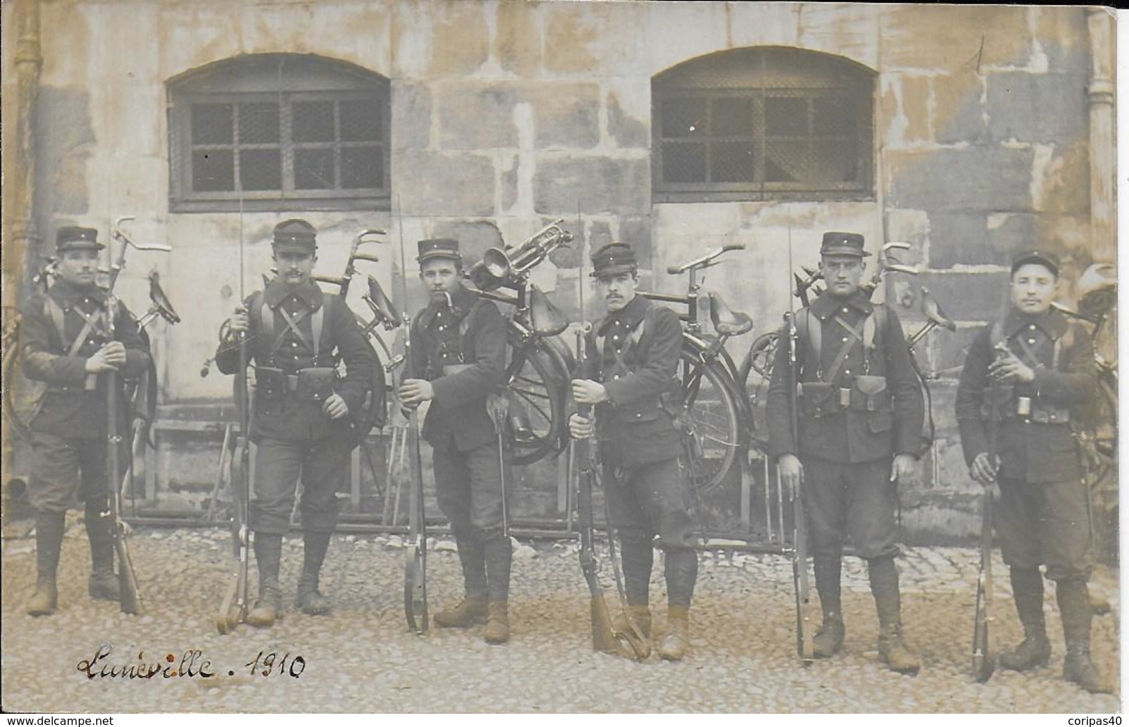 Photo Cpa Régiment Cyclistes à Lunéville-54-1910-soldats Gros Plan- écrite Dos - Régiments