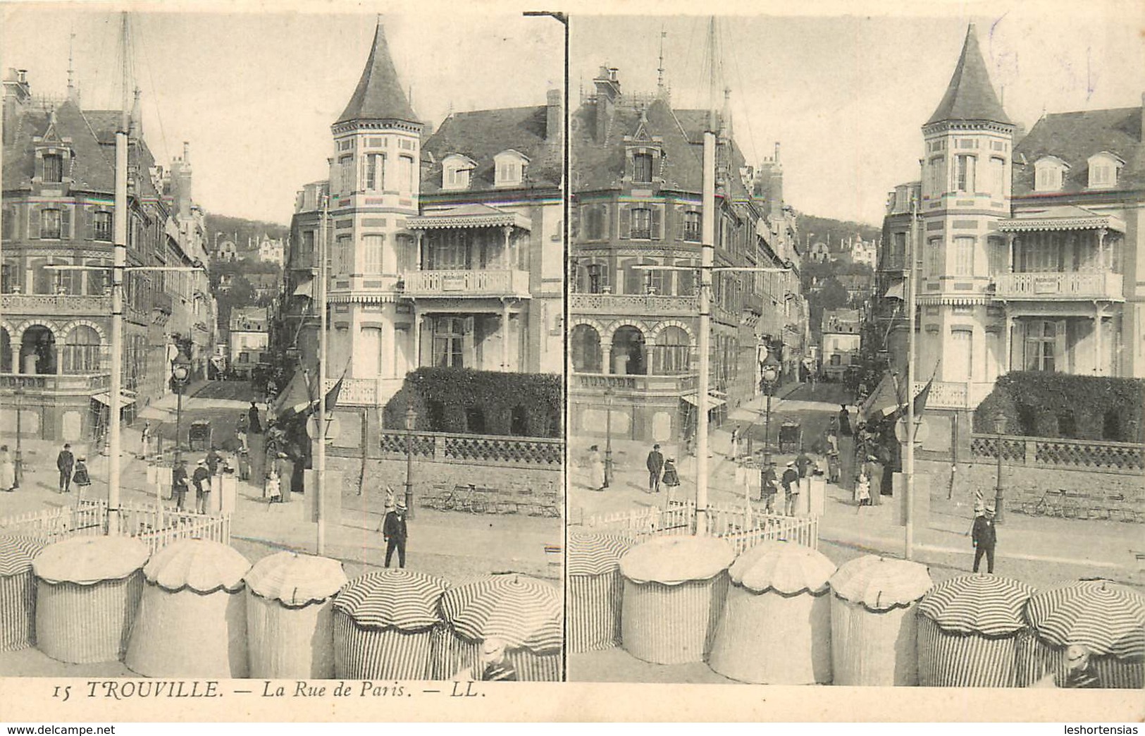 TROUVILLE LA RUE DE PARIS Carte Stéréoscopique - Cartes Stéréoscopiques