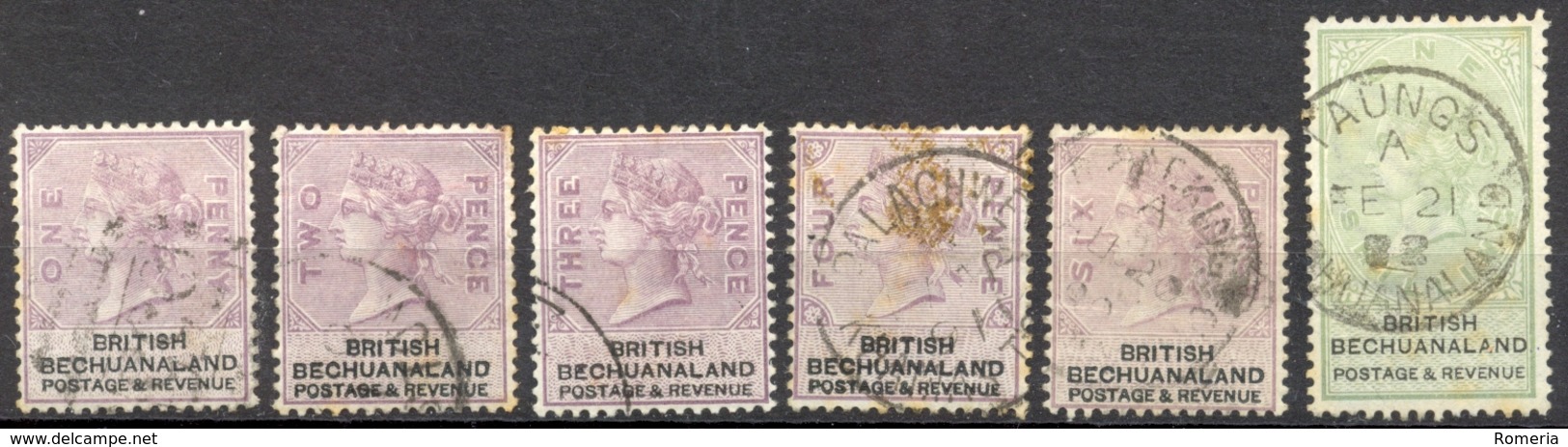 Bechuanaland - 1887 - Yt 11/16 - Victoria - Oblitérés - 1885-1895 Colonie Britannique