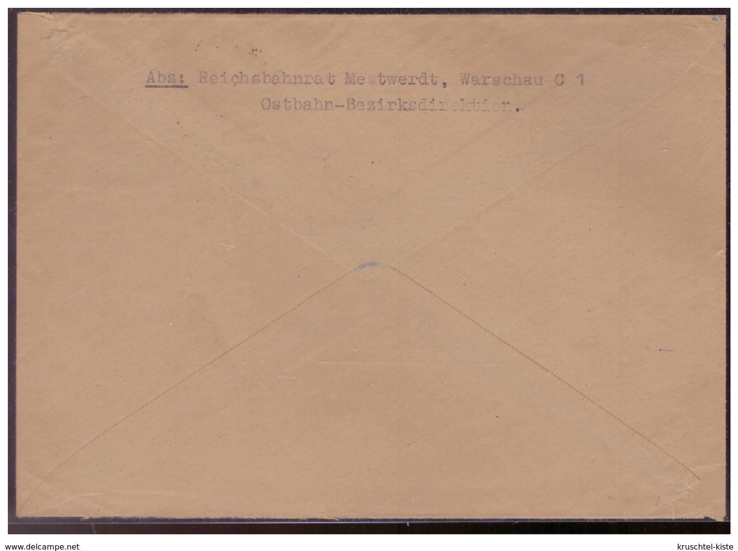 GG (007500) Brief, Dienstpost Ostbahn Vorgedruckter Umschlag, Gelaufen An Sondergericht Von Warschau Am 21.9.1942 - Besetzungen 1938-45