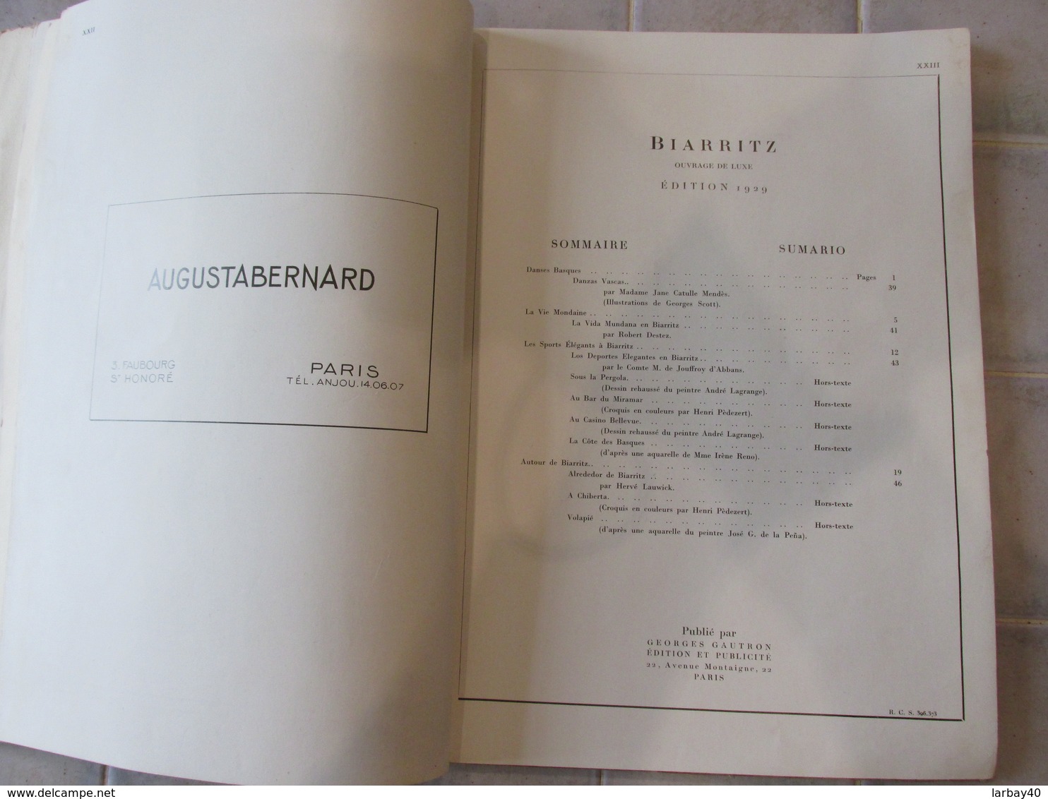Biarritz, 1929, Editions Gautron, Dessins Lagrange, Pedezert - Aquitaine