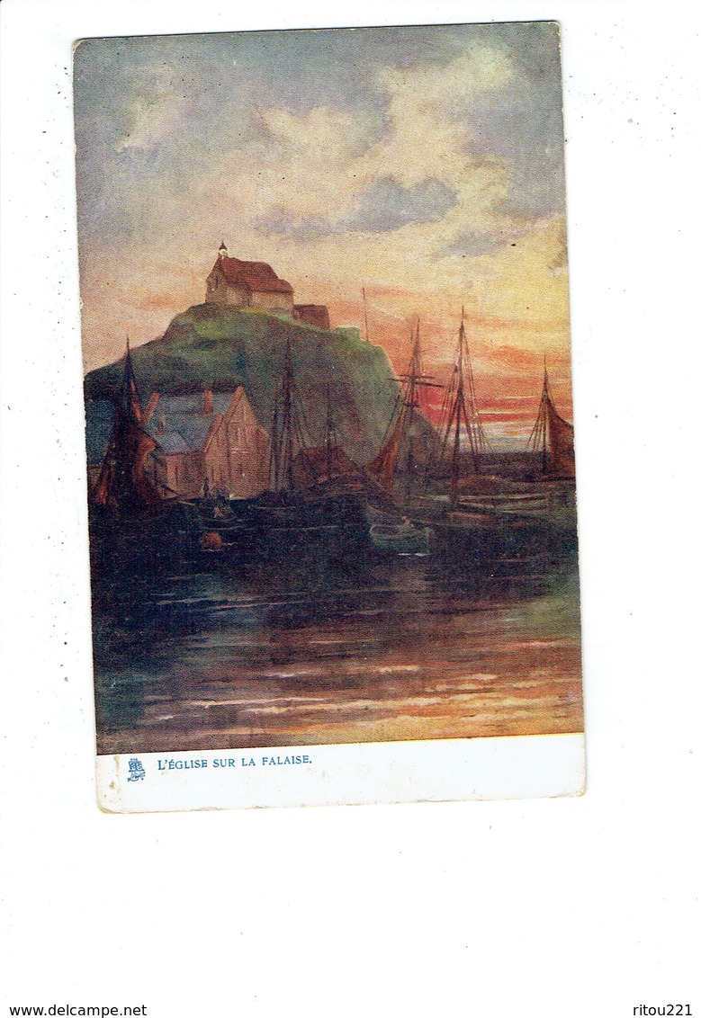 Cpa -illustration Coucher De Soleil - L'Eglise Sur La Falaise - Serie 644 Sur La Côte - Tuck Raphael - Bateau Voilier - - Tuck, Raphael