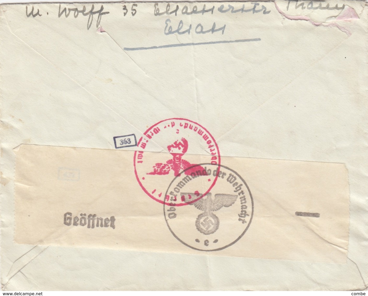 LETTRE. COVER. 1942. THANN ELSASS GERMANY TO FRANCE . GERMAN CENSOR - Sonstige & Ohne Zuordnung