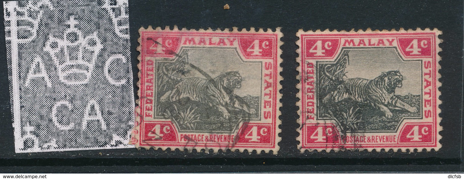 MALAYA, 1904, 4c Black & Rose + Jet-black & Rose Very Fine, SG36d,36f - Federated Malay States