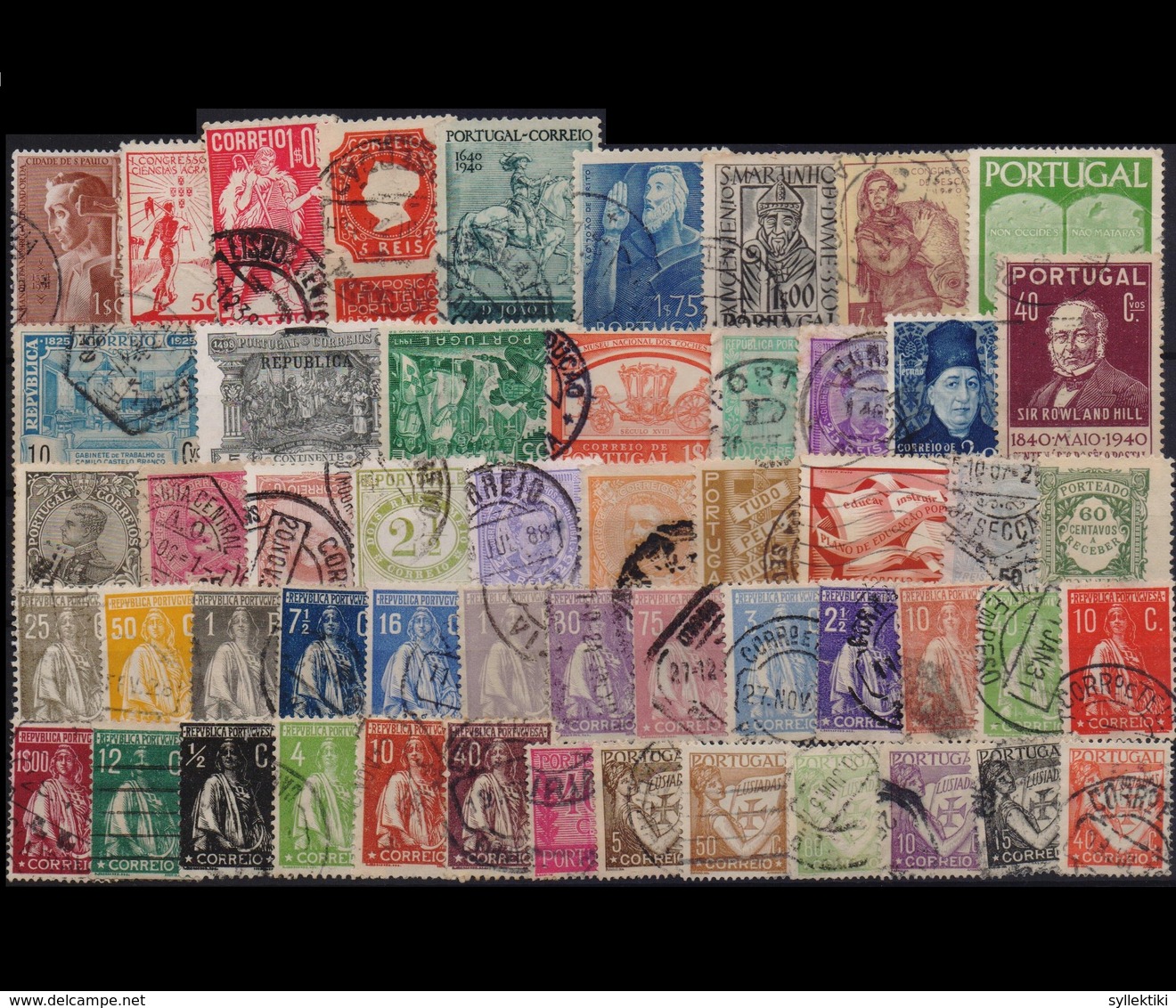 PORTUGAL COLLECTION OF 53 DIFFERENT OLD USED STAMPS - Collections