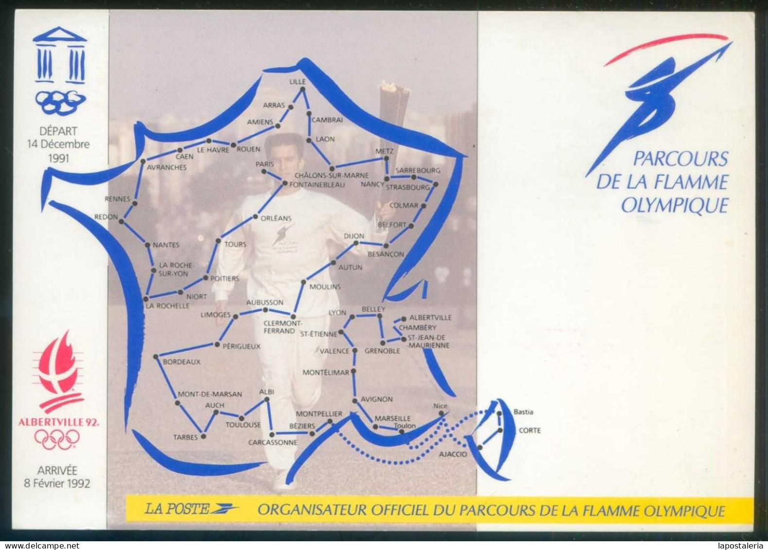 Francia. *Albertville 92 - Parcours De La Flamme Olympique* Matasellos 29-I-1992. - Juegos Olímpicos
