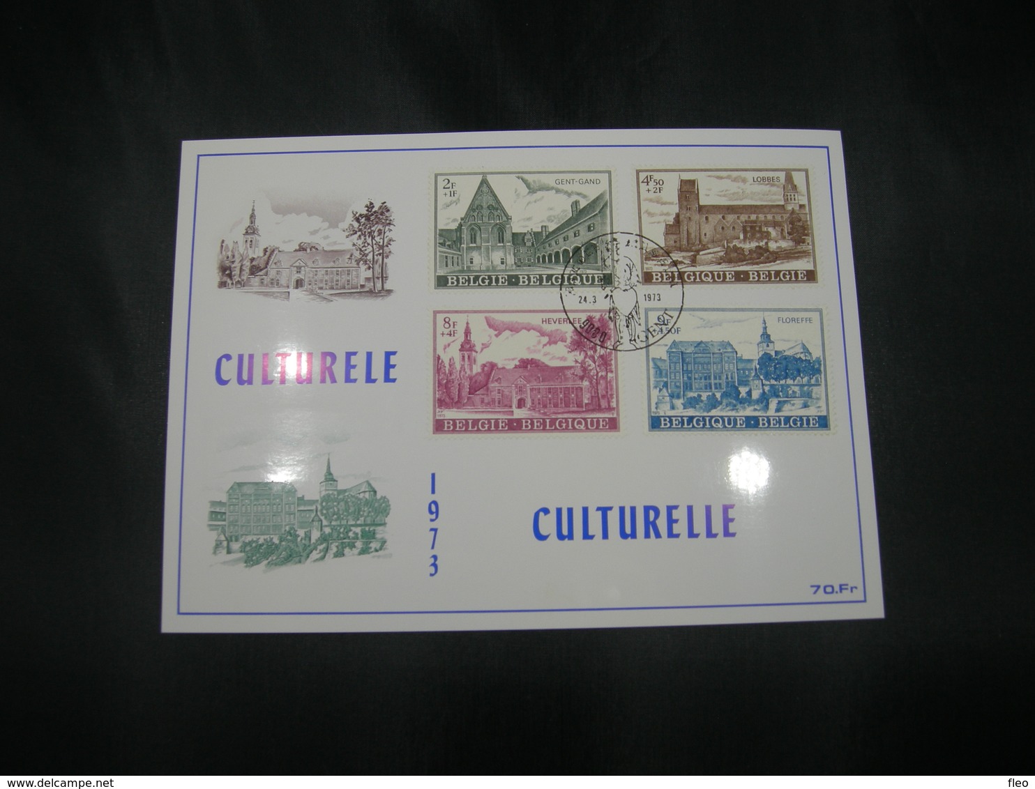 BELG.1973 1662-1665 - FDC Filatelie Card  Gent "Culture : Abdijen/Abbeys Gent Heverlee Floreffe Lobbes " - 1971-1980