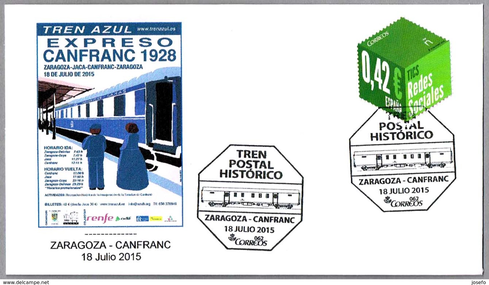 TREN POSTAL HISTORICO ZARAGOZA-CANFRANC. Julio 2015 - Trenes