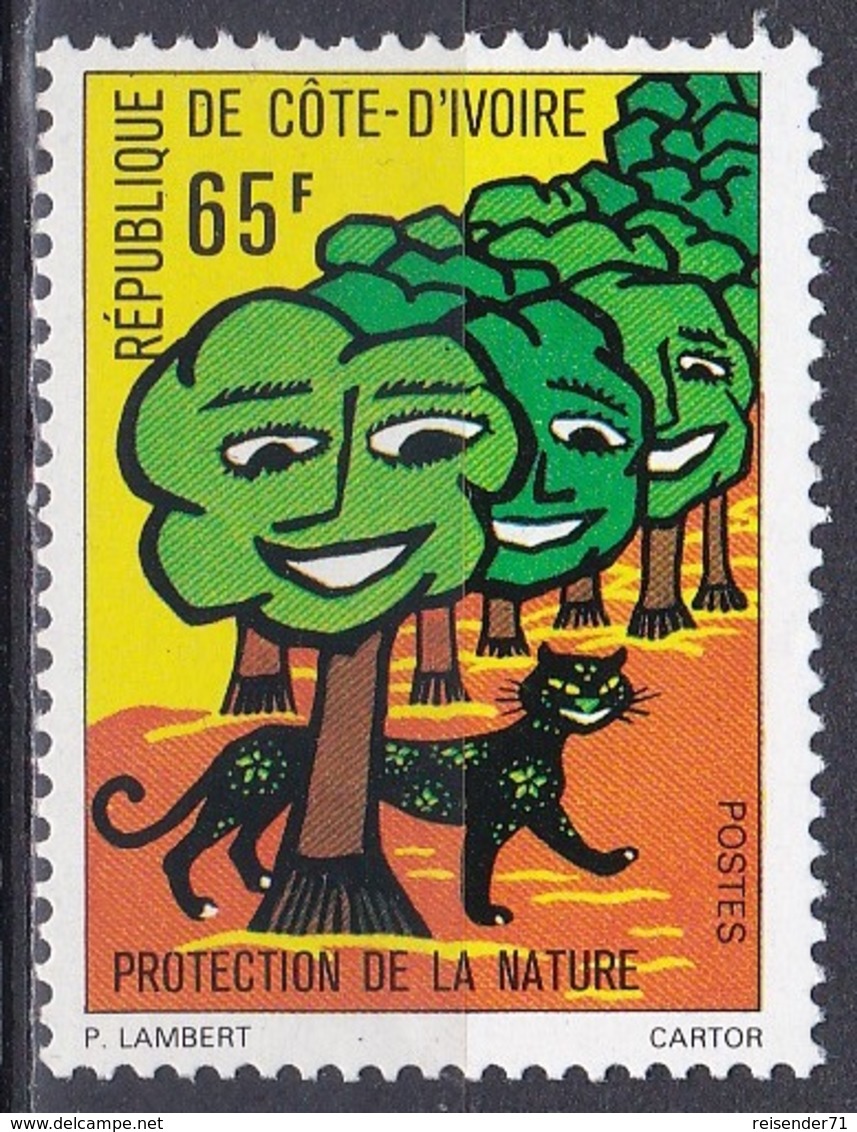 Elfenbeinküste Ivory Coast Cote D'Ivoire 1976 Umweltschutz Environmental Protection Bäume Trees Panther, Mi. 489 ** - Côte D'Ivoire (1960-...)