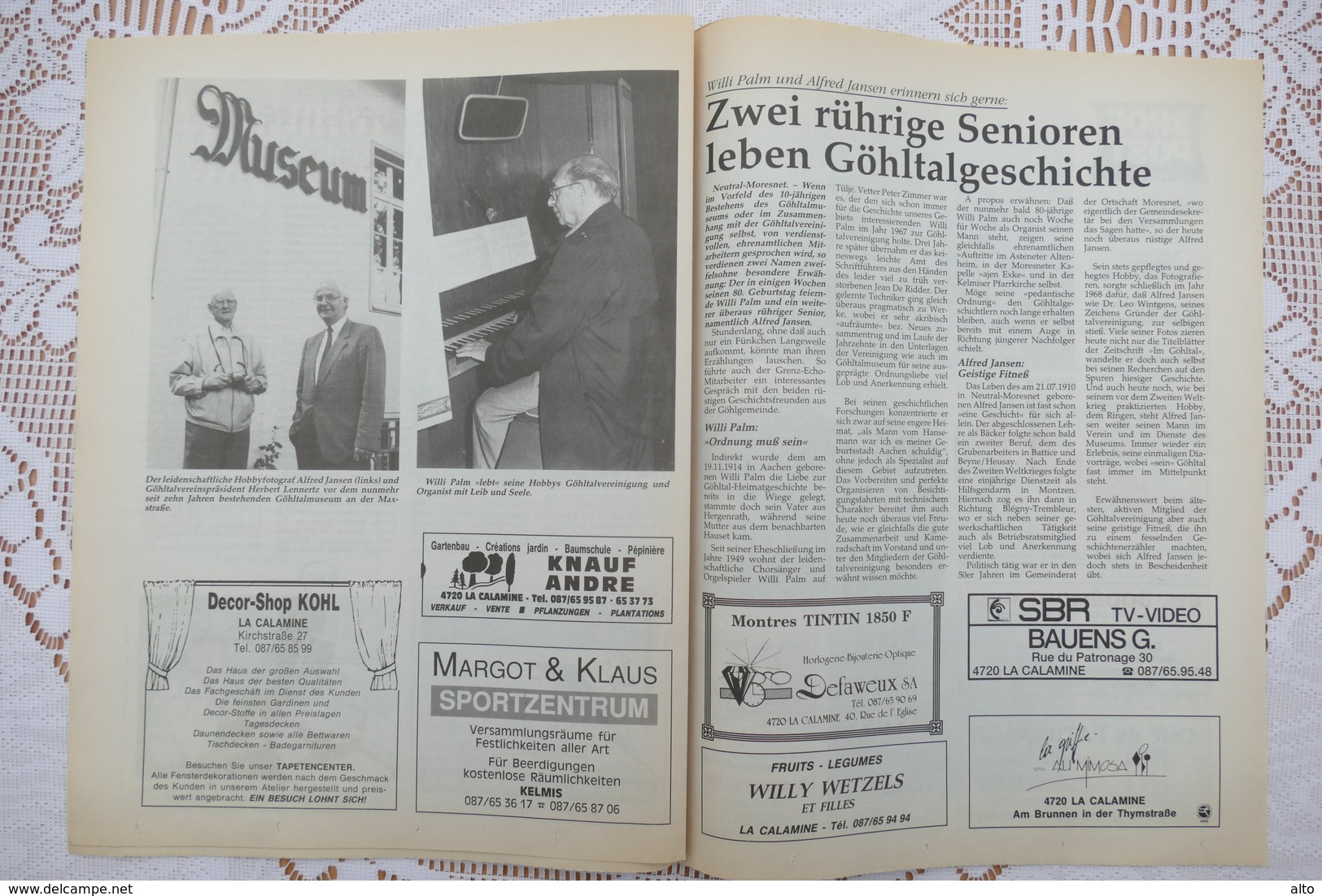 10 Jahre Göhltal-Museum 1984-1994, Kelmis, Sonderbeilage GE - Autres & Non Classés